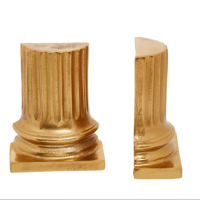 Kensington Townhouse Pillar Bookends In Gold