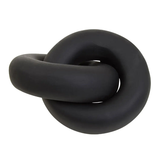 Tundra Earthenware Knot Sculpture In Black