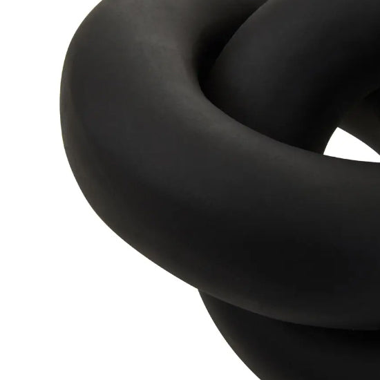 Tundra Earthenware Knot Sculpture In Black