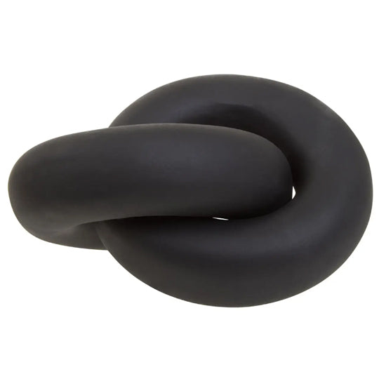 Tundra Earthenware Knot Sculpture In Black