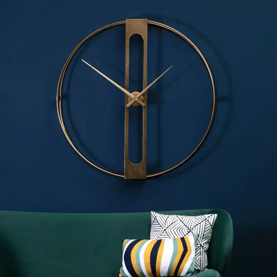 Beauly Round Metal Wall Clock In Gold