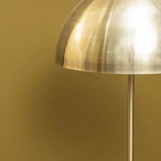 Murdoch Gold Metal Shade Floor Lamp With White Marble Base