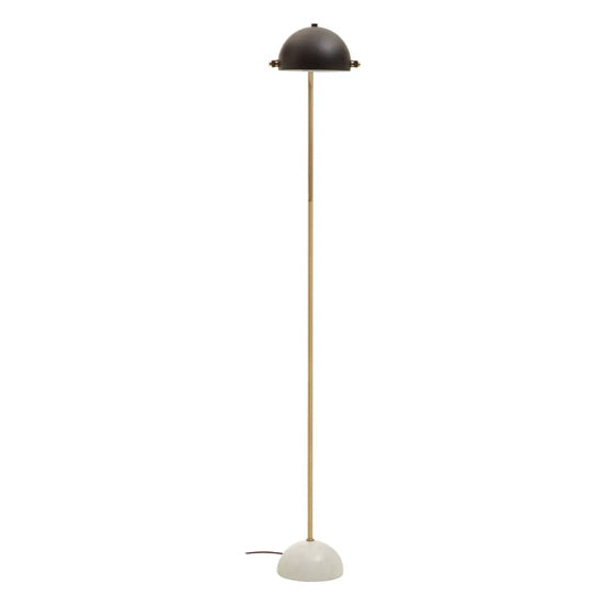 Murdoch Black Metal Floor Lamp With White Marble Base