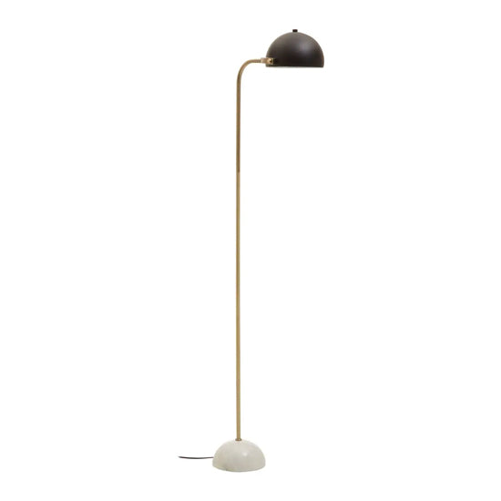 Murdoch Black Metal Floor Lamp With White Marble Base