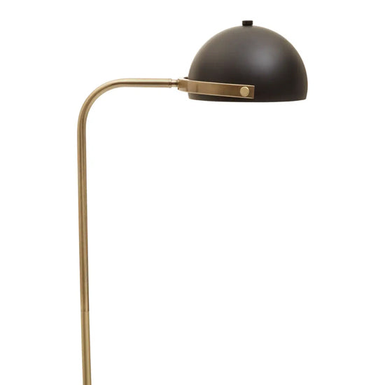 Murdoch Black Metal Floor Lamp With White Marble Base