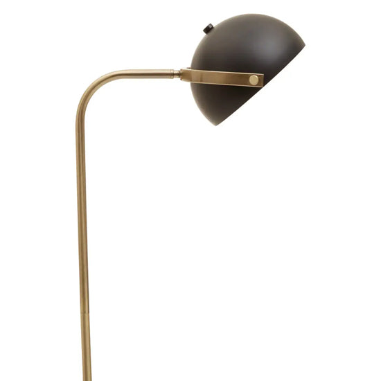 Murdoch Black Metal Floor Lamp With White Marble Base