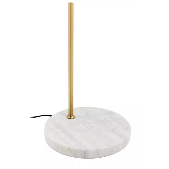 Newton White Shade Floor Lamp With Gold Metal Base