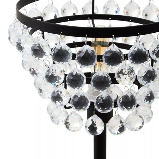 Hutchinson Clear Crystal Table Lamp With Black Metal Base