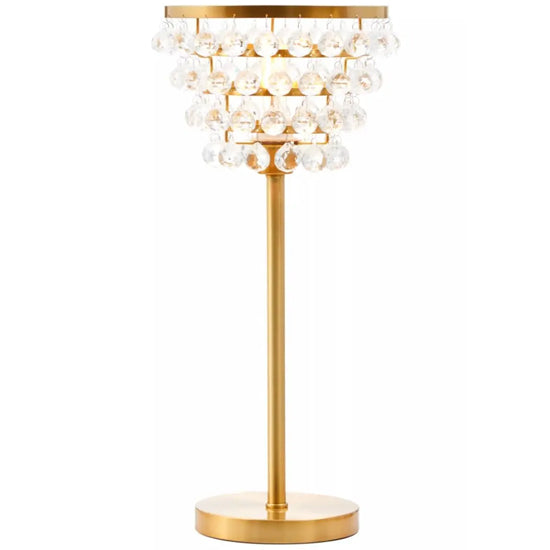 Hutchinson Clear Crystal Table Lamp With Gold Metal Base