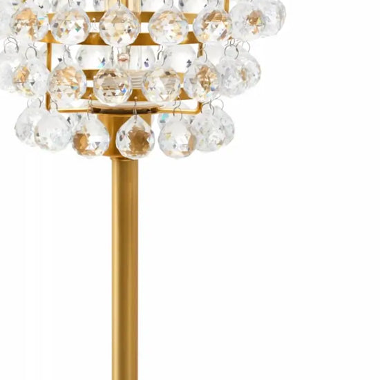 Hutchinson Clear Crystal Table Lamp With Gold Metal Base