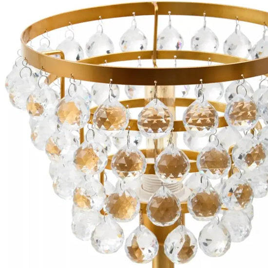 Hutchinson Clear Crystal Table Lamp With Gold Metal Base