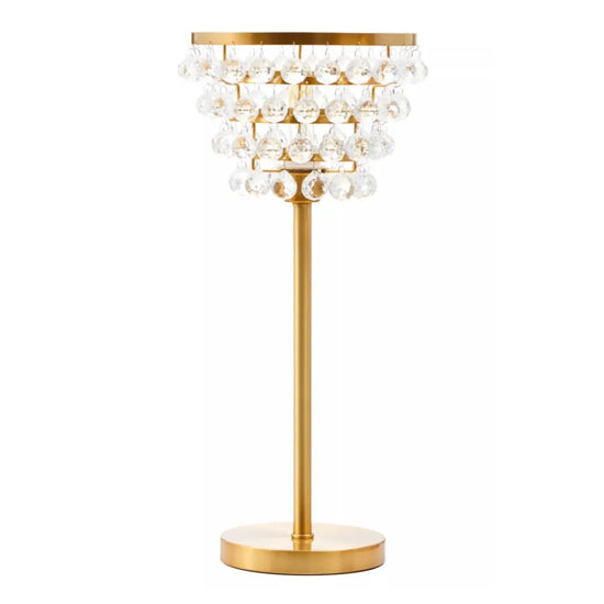 Hutchinson Clear Crystal Table Lamp With Gold Metal Base