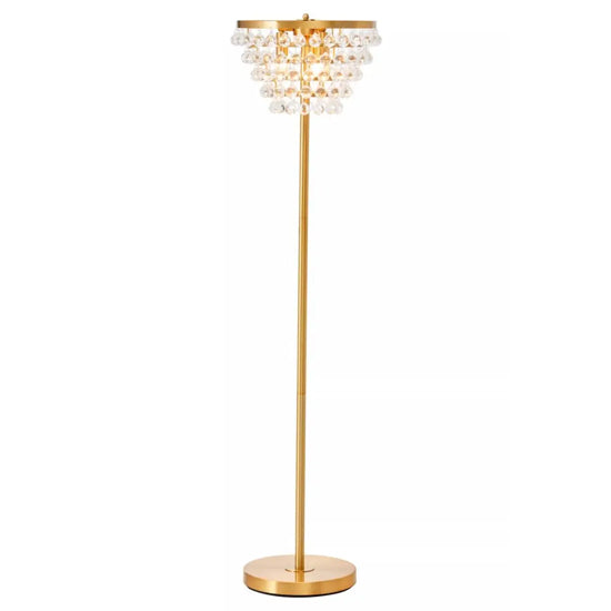 Hutchinson Clear Crystal Floor Lamp With Gold Metal Base