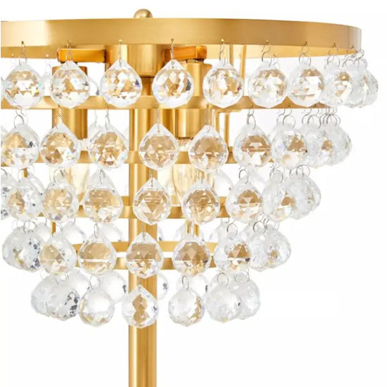 Hutchinson Clear Crystal Floor Lamp With Gold Metal Base