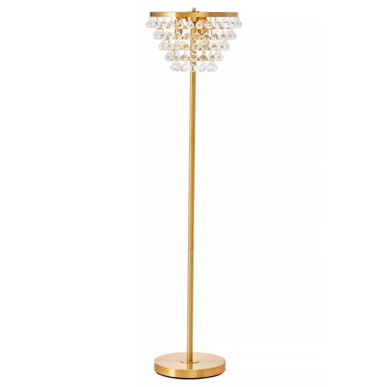 Hutchinson Clear Crystal Floor Lamp With Gold Metal Base