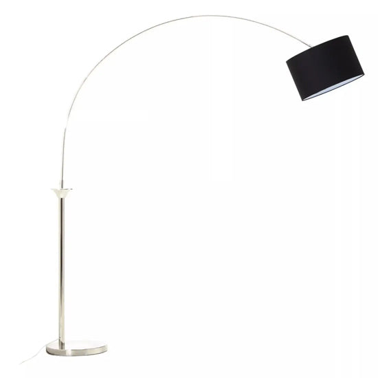 Hubert Satin Nickel Floor Lamp With Metal Base