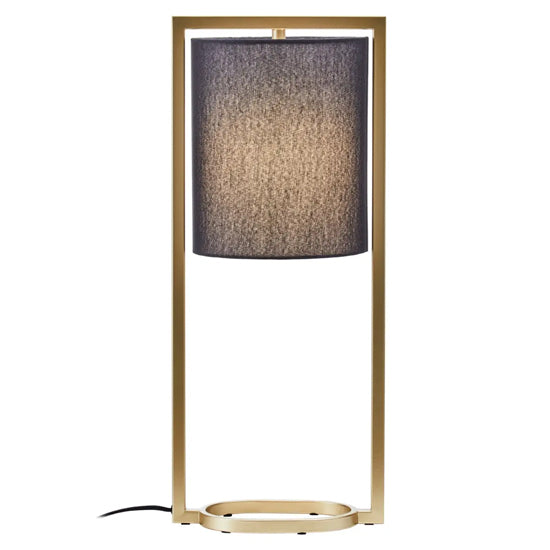 Lara Natural Fabric Shade Table Lamp With Gold Metal Frame