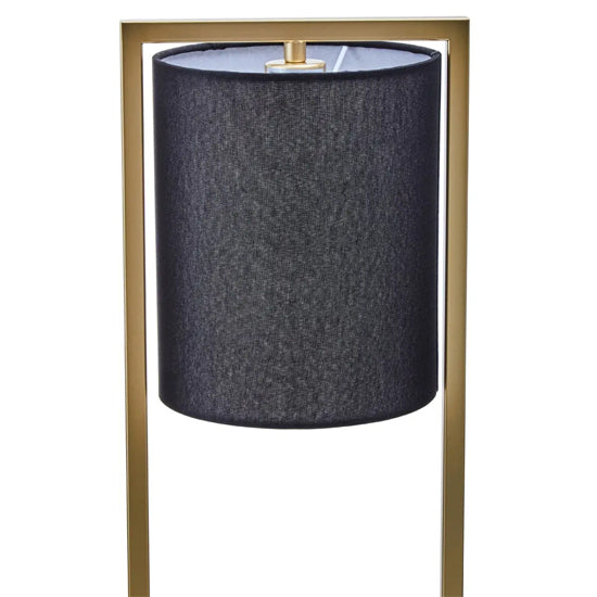 Lara Natural Fabric Shade Table Lamp With Gold Metal Frame