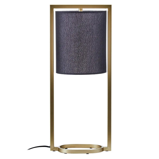 Lara Natural Fabric Shade Table Lamp With Gold Metal Frame