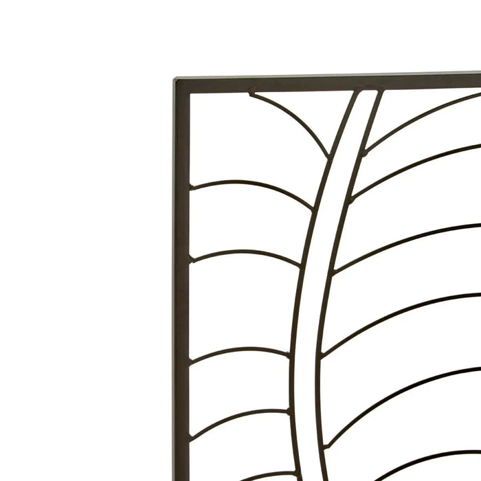 Trento Small Metal Leaf Design Wall Art In Black