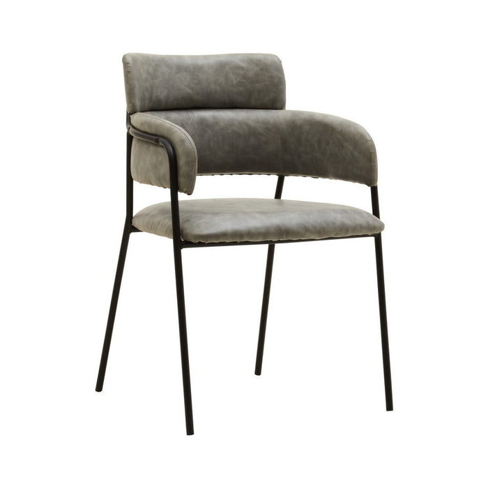 Tamzin Grey Faux Leather Dining Chairs In Pair