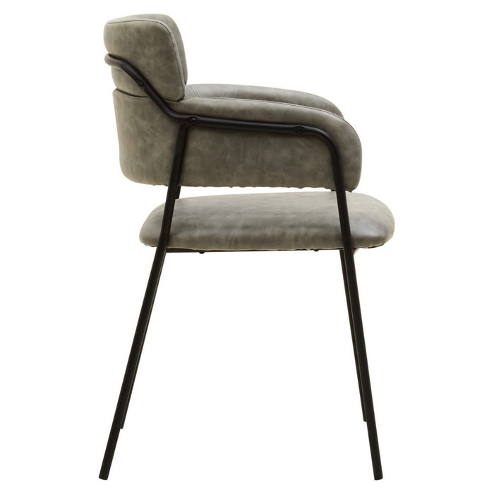 Tamzin Grey Faux Leather Dining Chairs In Pair