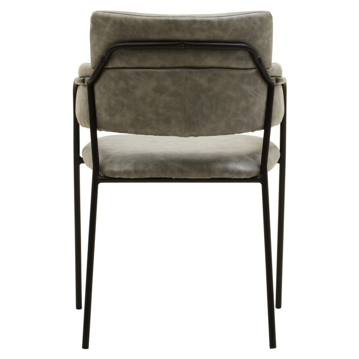 Tamzin Grey Faux Leather Dining Chairs In Pair