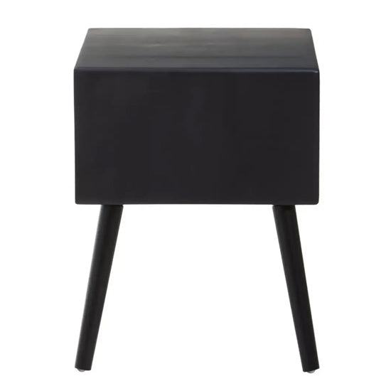 Cebu Wooden Side Table With 1 Drawer In Black