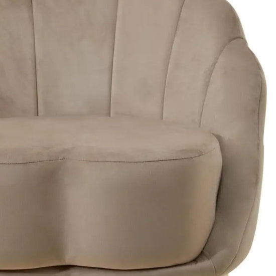 Biarritz Velvet Tub Chair In Mink With Gold Base