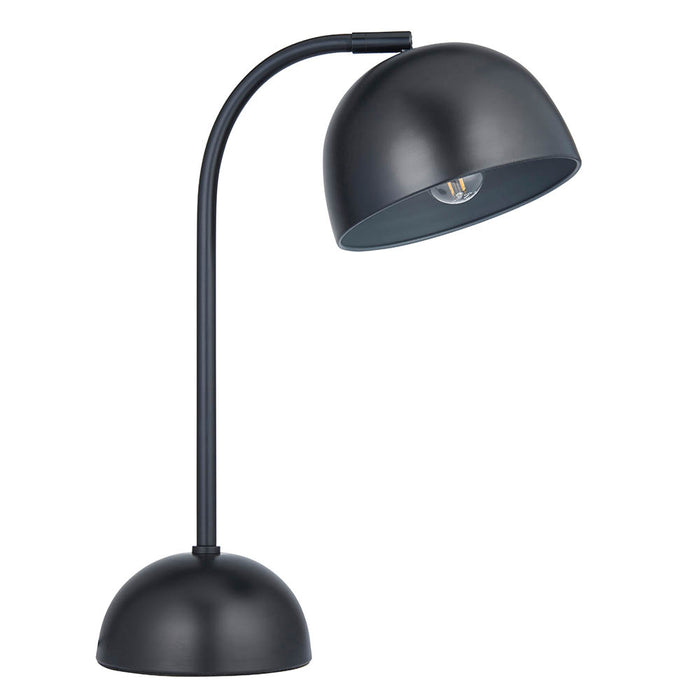 Brodey Metal Table Lamp In Matt Black Finish And Steel Grey