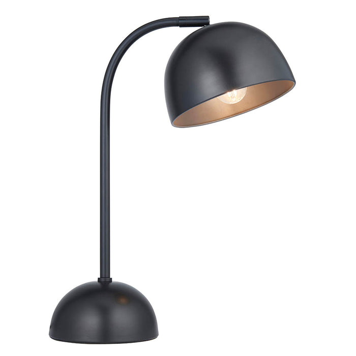 Brodey Metal Table Lamp In Matt Black Finish And Steel Grey