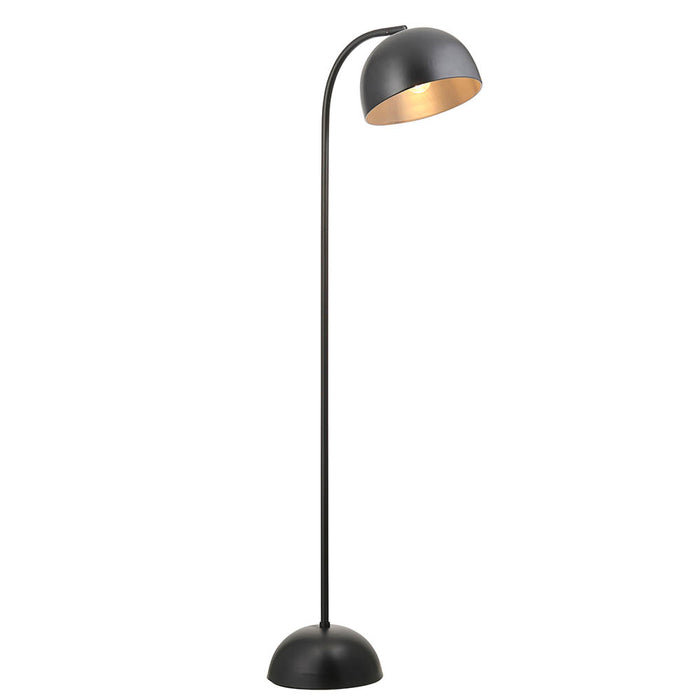 Brodey Metal Floor Lamp In Matt Black Finish And Steel Grey