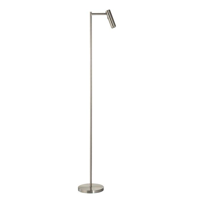 Dedicated Metal Reader Task Floor Lamp In Satin Nickel