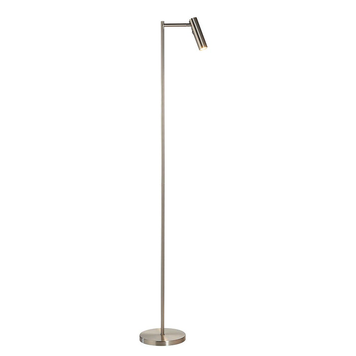 Dedicated Metal Reader Task Floor Lamp In Satin Nickel