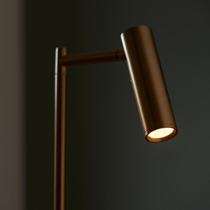 Dedicated Metal Reader Task Floor Lamp In Brass