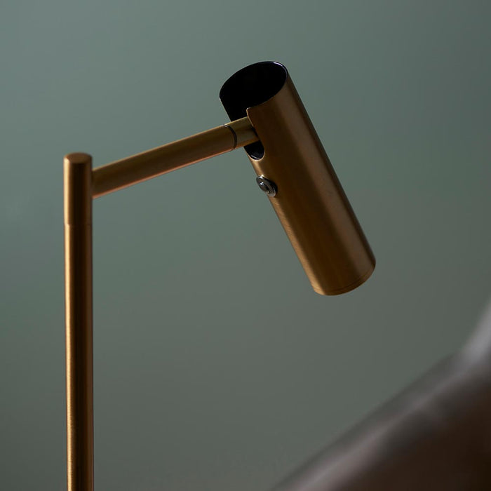 Dedicated Metal Reader Task Floor Lamp In Brass