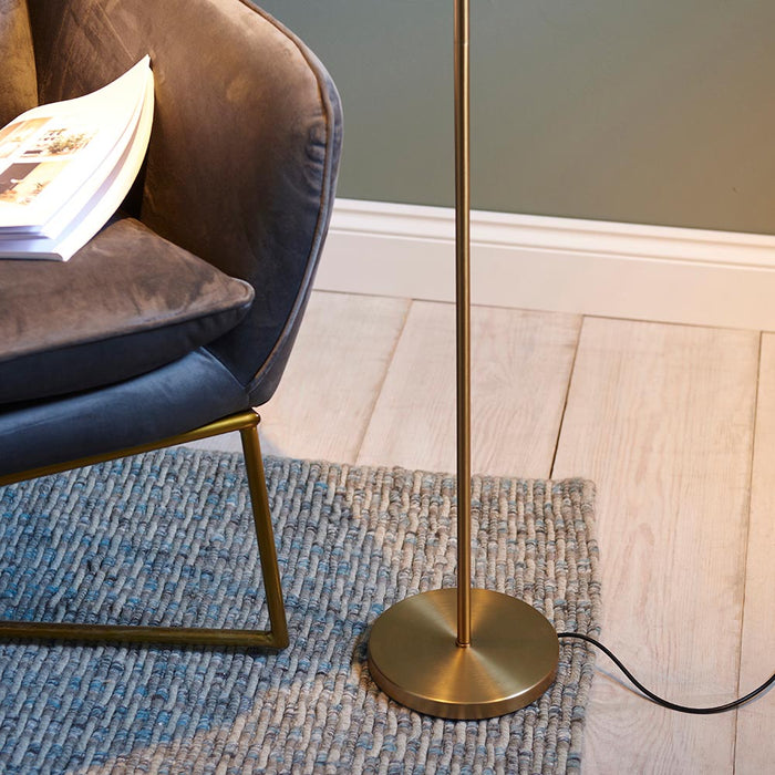 Dedicated Metal Reader Task Floor Lamp In Brass