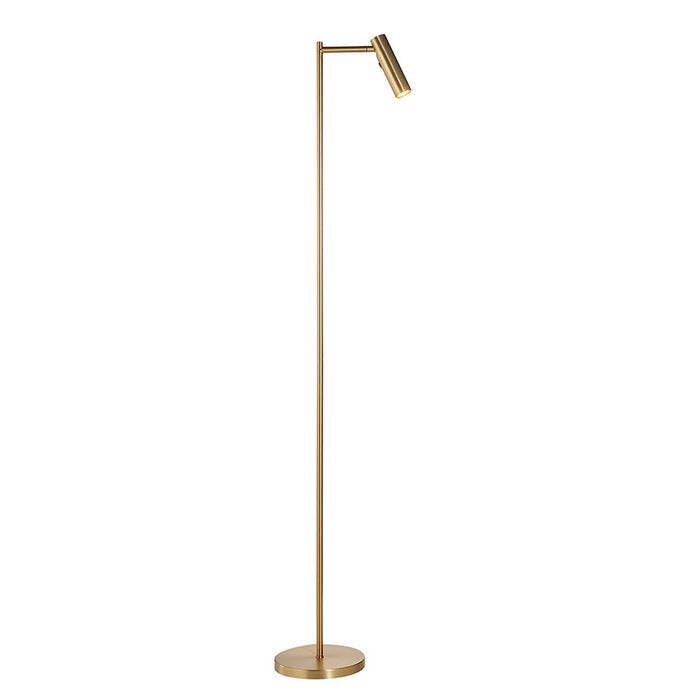 Dedicated Metal Reader Task Floor Lamp In Brass