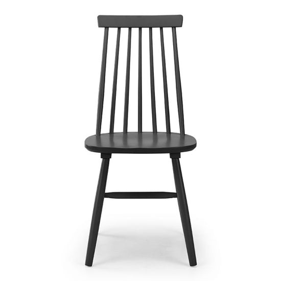 Alassio Wooden Spindle Back Dining Chair In Black