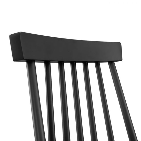 Alassio Wooden Spindle Back Dining Chair In Black