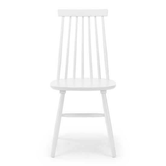 Alassio Wooden Spindle Back Dining Chair In White