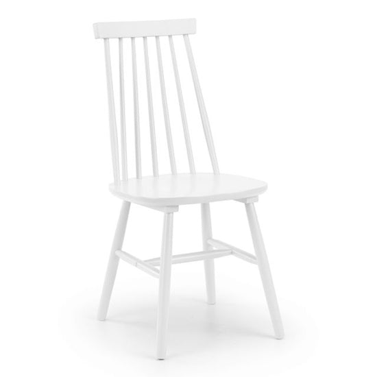 Alassio Wooden Spindle Back Dining Chair In White