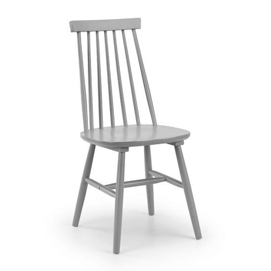 Alassio Wooden Spindle Back Dining Chair In Grey