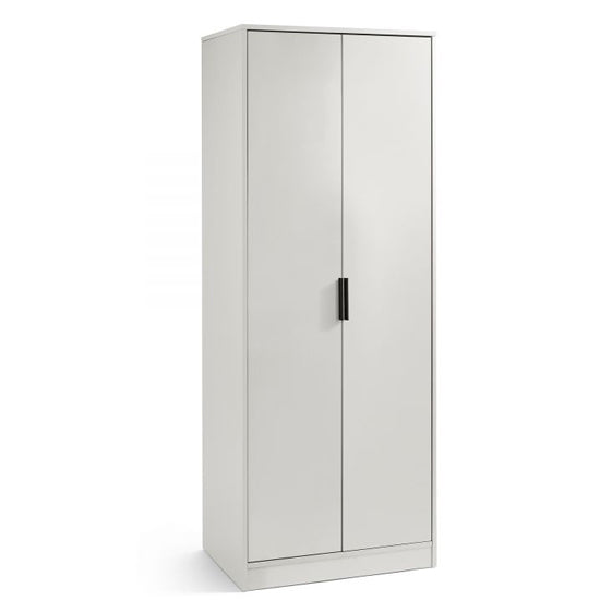 Alba Wooden Wardrobe With 2 Doors In Silk Grey