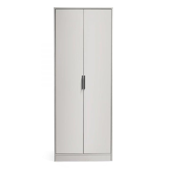 Alba Wooden Wardrobe With 2 Doors In Silk Grey