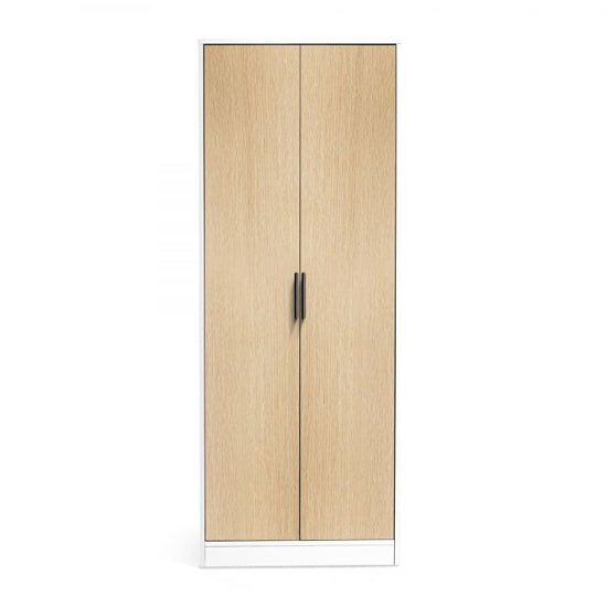 Alba Wooden Wardrobe With 2 Doors In White And Oak