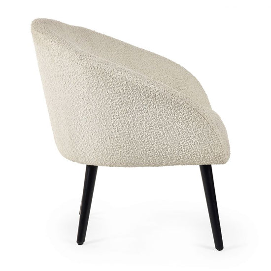 Amari Boucle Fabric Accent Chair In Ivory