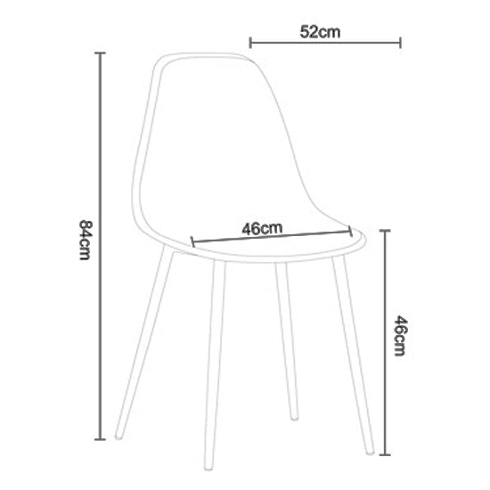 Aspen Black Plastic Curve Dining Chairs In Pair