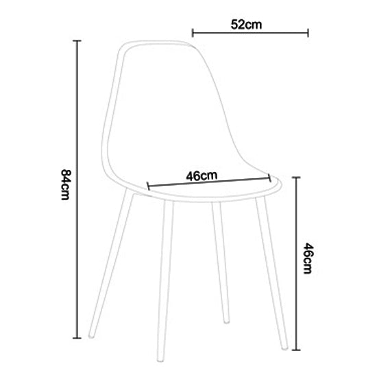 Aspen Calico Plastic Curve Dining Chairs In Pair