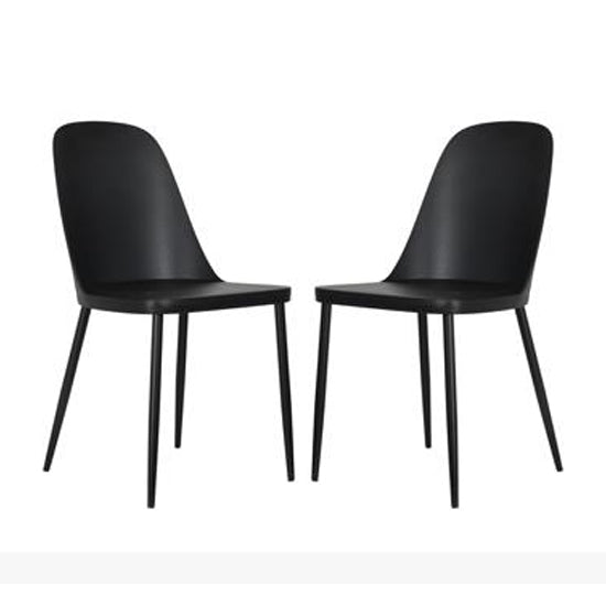 Aspen Duo Black Plastic Dining Chairs In Pair